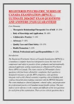 Registered Psychiatric Nurses Of &NewLine;Canada Examination &lpar;Rpnce&rpar; &mdash;&NewLine;Ultimate 2026&sol;2027 Exam Questions &NewLine;And Answers &vert; Pass Guaranteed