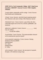 APHY 101 Ivy Tech Community College -A&P 1 final Exam Questions &vert; 2026&sol;2027 &vert; Answers Correct &vert; With Complete Solutions