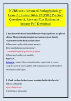 NURS 6501 Advanced Pathophysiology &NewLine;Exam 2 &vert; Latest 2026&sol;27 &lpar;PDF&rpar; Practice &NewLine;Questions & Answers Plus Rationales &vert; &NewLine;Instant Pdf Download 