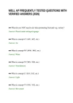 Well Ap Frequently Tested Questions With Verified Answers &lpar;2026&rpar;&period;Pdf&NewLine;&NewLine;