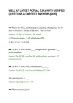 Well Ap Latest Actual Exam With Verified Questions & Correct Answers &lpar;2026&rpar;&period;Pdf&NewLine;&NewLine;&NewLine;