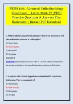 NURS 6501 Advanced Pathophysiology &NewLine;Final Exam &vert; Latest 2026&sol;27 &lpar;PDF&rpar; &NewLine;Practice Questions & Answers Plus &NewLine;Rationales &vert; Instant Pdf Download 