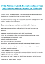 PTCB Pharmacy Law & Regulations 2026&sol;2027 &ndash; Exam Test Questions and Answers