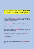  &NewLine;Chiropractic Final Exam Review 2026&sol;2027 &ndash; Questions&comma; Answers & Exam Preparation &NewLine; &NewLine;