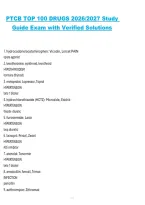 PTCB Top 100 Drugs 2026&sol;2027 &ndash; Study Guide Exam with Verified Solutions