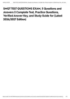 SMQT TEST QUESTIONS EXAM&comma; &vert;&vert; Questions and Answers &vert;&vert; Complete Test&comma; Practice Questions&comma; Verified Answer Key&comma; and Study Guide for &lpar;Latest 2026&sol;2027 Edition&rpar;&NewLine;