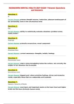 RASMUSSEN MENTAL HEALTH 2027 EXAM 1 Newest Questions&NewLine;and Answers&NewLine;