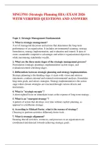 Mng3701 &lpar;Strategic Planning Iiia&rpar; Exam 2026 &NewLine;With Verified Questions And Answers