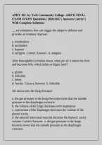 APHY 101 Ivy Tech Community College -A&P II FINAL EXAM STUDY Questions &vert; 2026&sol;2027 &vert; Answers Correct &vert; With Complete Solutions