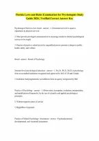 Florida Laws and Rules Examination for Psychologists Exam 2026 Questions and Answers Answers 20262027 RATED A