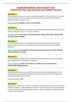 Rasmussen Mental Health Exam 1 Real&NewLine;Updated Actual Exam Questions And Correct Answers