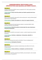 Rasmussen Mental Health Exam 2 Latest&NewLine;Updated Actual Exam Questions And Correct Answers&NewLine;