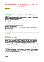 RASMUSSEN MENTAL HEALTH 2027 EXAM 2 Newest Questions&NewLine;and Answers