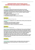Rasmussen Mental Health Exam 2 Newest&NewLine;Updated Actual Exam Questions And Correct Answers&NewLine;