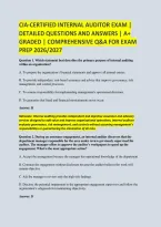 CIA-Certified Internal Auditor Exam &vert; Detailed Questions And Answers &vert; A&plus; Graded &vert; Comprehensive Q&A For Exam Prep 2026&sol;2027 