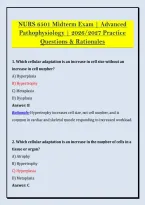 NURS 6501 Midterm Exam &vert; Advanced &NewLine;Pathophysiology &vert; 2026&sol;2027 Practice &NewLine;Questions & Rationales