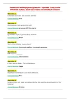 Rasmussen Pathophysiology Exam 1 Updated Study Guide&NewLine;UPDATED ACTUAL Exam Questions and CORRECT Answers