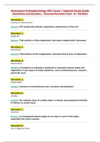 Rasmussen Pathophysiology 2027 Exam 1 Updated Study Guide&NewLine;Questions and Answers - Focused Revision Pack - A&plus; Verified&NewLine;