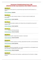 Rasmussen Pathophysiology Exam 2 200&NewLine;UPDATED ACTUAL Exam Questions and CORRECT Answers&NewLine;