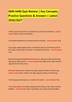 GMS 6440 Quiz Review &vert; Key Concepts&comma; &NewLine;Practice Questions & Answers &vert; Latest 2026&sol;2027 &NewLine; &NewLine;