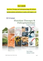 TEST BANK &NewLine;Nutrition Therapy and Pathophysiology 4th Edition&comma; &NewLine;by Marcia Nelms and Kathryn P&period; Sucher&period; All Chapters 1-25 