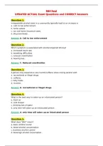 RBS Real&NewLine;UPDATED ACTUAL Exam Questions and CORRECT Answers&NewLine;