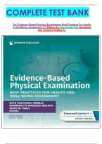 COMPLETE TEST BANK&NewLine;&NewLine;For Evidence-Based Physical Examination Best Practices For Health & Well-Being Assessment 2nd Edition By Kate Gawlik Dnp Questions And Answers Graded A&plus;&NewLine;