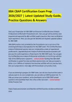 IIBA CBAP Certification Exam Prep &NewLine;2026&sol;2027 &vert; Latest Updated Study Guide&comma; Practice Questions & Answers &NewLine;