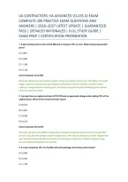 Va Contractors&colon; Va Advanced &lpar;Class A&rpar; Exam &NewLine;Complete 200 Practice Exam Questions And &NewLine;Answers &vert; 2026&ndash;2027 Latest Update &vert; Guaranteed &NewLine;Pass &vert; Detailed Rationales &vert; Full Study Guide &vert; &NewLine;Exam Prep &vert; Certification Preparation 