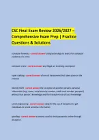 CSC Final Exam Review 2026&sol;2027 &ndash; &NewLine;Comprehensive Exam Prep &vert; Practice Questions & Solutions &NewLine;