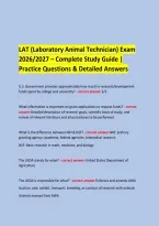 &NewLine;LAT &lpar;Laboratory Animal Technician&rpar; Exam &NewLine;2026&sol;2027 &ndash; Complete Study Guide &vert; &NewLine;Practice Questions & Detailed Answers &NewLine;