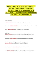 Absa Practice Test Exam Fully &NewLine;Solved & Updated 2026-2027 &NewLine;&lpar;Latest Version Verified For &NewLine;Accuracy&rpar; &lpar;Questions &plus; Answers&rpar; &NewLine;Solved 100&percnt; Correct&excl;&excl; 