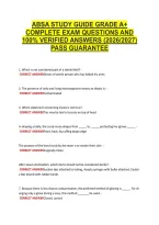Absa Study Guide Grade A&plus; &NewLine;Complete Exam Questions And &NewLine;100&percnt; Verified Answers &lpar;2026&sol;2027&rpar; &NewLine;Pass Guarantee 