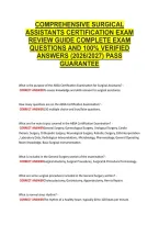 Comprehensive Surgical &NewLine;Assistants Certification Exam &NewLine;Review Guide Complete Exam &NewLine;Questions And 100&percnt; Verified &NewLine;Answers &lpar;2026&sol;2027&rpar; Pass &NewLine;Guarantee 