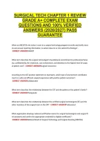 Surgical Tech Chapter 1 Review &NewLine;Grade A&plus; Complete Exam &NewLine;Questions And 100&percnt; Verified &NewLine;Answers &lpar;2026&sol;2027&rpar; Pass &NewLine;Guarantee 