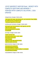 Joyce University Nur198 Exam 1 Newest With Complete Questions And Answers &sol;&sol; Verified&sol;&sol;With Complete Solutions &vert; 2026 Updated