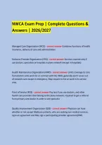 NWCA Exam Prep &vert; Complete Questions & Answers &vert; 2026&sol;2027 