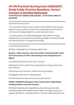 ATI PN Practical Nursing Exam 2026&sol;2027 &vert; Study Guide&comma; Practice Questions&comma; Correct Answers & Detailed Rationales