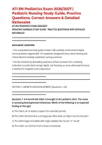 ATI RN Pediatrics Exam 2026&sol;2027 &vert; Pediatric Nursing Study Guide&comma; Practice Questions&comma; Correct Answers & Detailed Rationales