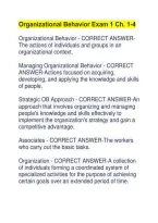 Organizational Behavior Exam 1 Ch&period; 1-4&NewLine;Organizational Behavior - CORRECT ANSWERThe actions of individuals and groups in an&NewLine;organizational context&period;&NewLine;Managing Organizational Behavior - CORRECT&NewLine;ANSWER-Actions focused on acquiring&comma;&NewLine;developing&comma; and applyin