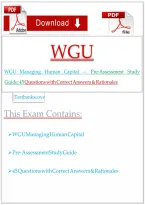 WGU Managing Human Capital &mdash; Pre-Assessment Study Guide&colon; 45 Questions with Correct Answers & Rationales &vert; 2026 Update &vert; 100&percnt; Correct&NewLine;