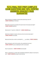 Fctc Final Test Prep Complete &NewLine;Exam Questions And 100&percnt; Verified &NewLine;Answers &lpar;2026&sol;2027&rpar; Pass &NewLine;Guarantee