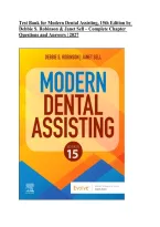 Test Bank for Modern Dental Assisting&comma; 15th Edition by Debbie S&period; Robinson & Janet Sell &vert; ISBN&colon; 9780443249419 &vert; Complete Chapters &vert; Questions & Answers 2027