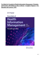 Test Bank for Essentials of Health Information Management&colon; Principles and Practices&comma; 5th Edition by Mary Jo Bowie &vert; ISBN&colon; 9780357624258 &vert; Complete Chapters 1&ndash;10 &vert; Questions & Answers 2027