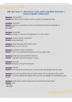 NR 293 Quiz 1 &vert; Questions with 100&percnt; Verified Answers &vert;&NewLine;Latest Update 2026&sol;2027