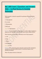 BSC 1005 Exam 3 Questions and Answers 2026 &vert; Verified Review & Detailed Rationales
