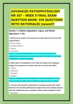 Advanced Pathophysiology Nr 507 &ndash; Week 8 Final Exam Question Bank&colon; 350 Questions With Rationales &vert;Newest&excl;&excl;