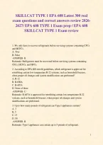 EPA 608 SKILLCAT EXAM  &lpar;TYPE 1&comma; TYPE 2&comma; AND TYPE 3&rpar; with the Latest 1350&plus; real exam questions and correct answers review 2026- 2027&sol; EPA 608 &lpar;TYPE 1&comma; 2&comma; AND 3 BUNDLE&rpar; Exam prep &sol; EPA 608 SKILLCAT Exam review