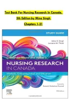 Test Bank For Nursing Research In Canada&comma; 5Th Edition By Mina Singh  