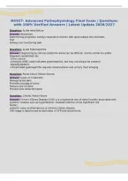 NR507- Advanced Pathophysiology Final Exam &vert; Questions&NewLine;with 100&percnt; Verified Answers &vert; Latest Update 2026&sol;2027